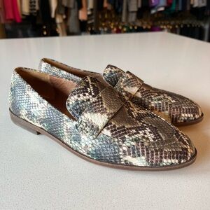 Madewell Green and Brown Snakeskin Style Loafers